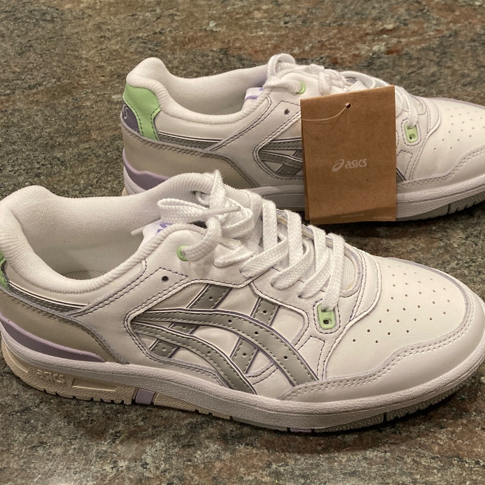 ASICS Women's White and Lavender Sneakers